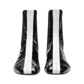 Calfskin Patent Leather Schwarz/Weiß