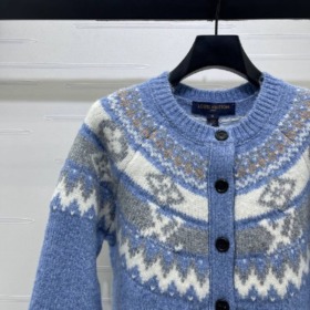 Alpine Knit Cardigan Blau