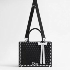 Embroidery Polka Schwarz/Weiß 36 cm