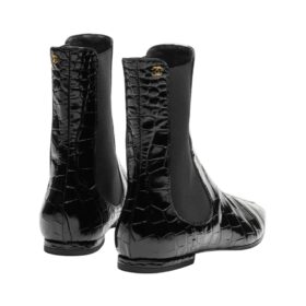 Calfskin Patent Leather Schwarz/Weiß