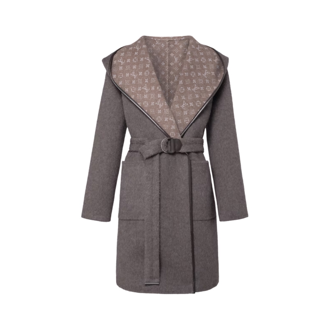 Wickelmantel Grau/Braun