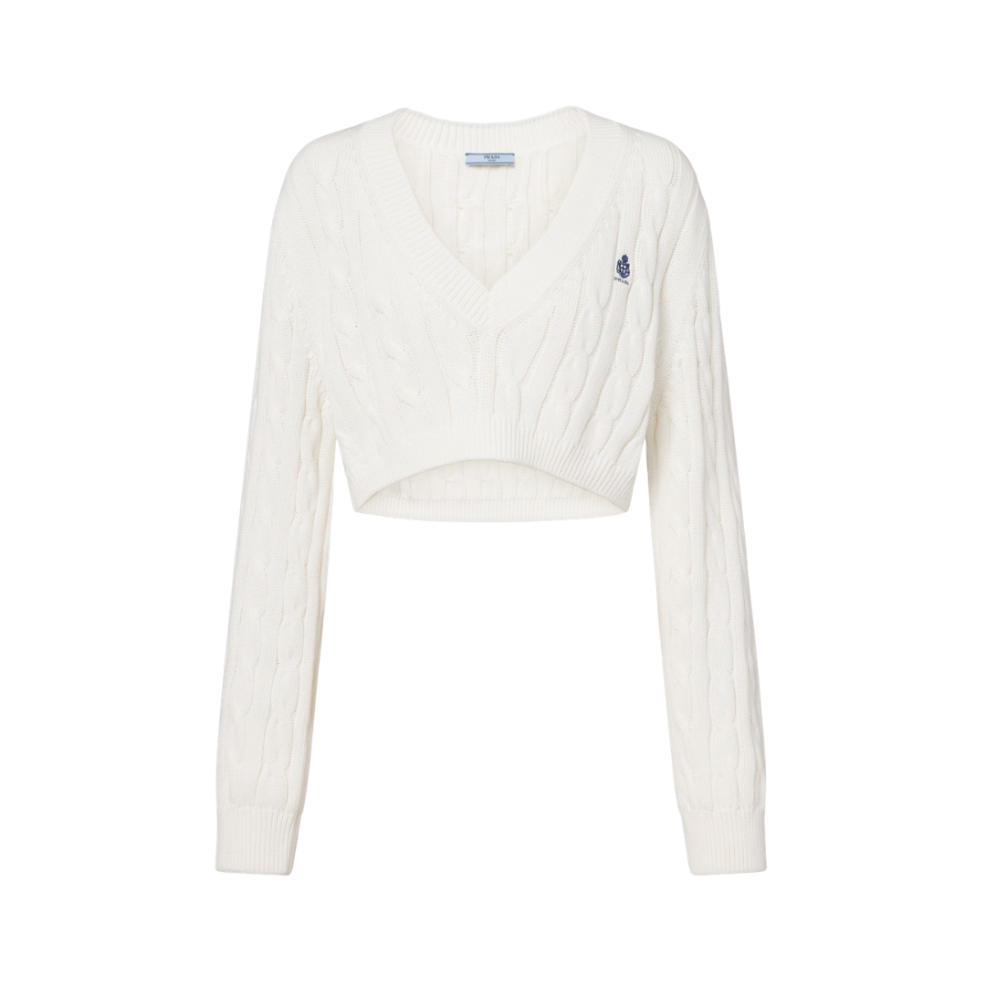 Cropped Cotton Weiß