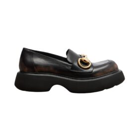 Leather Horsebit Schwarz