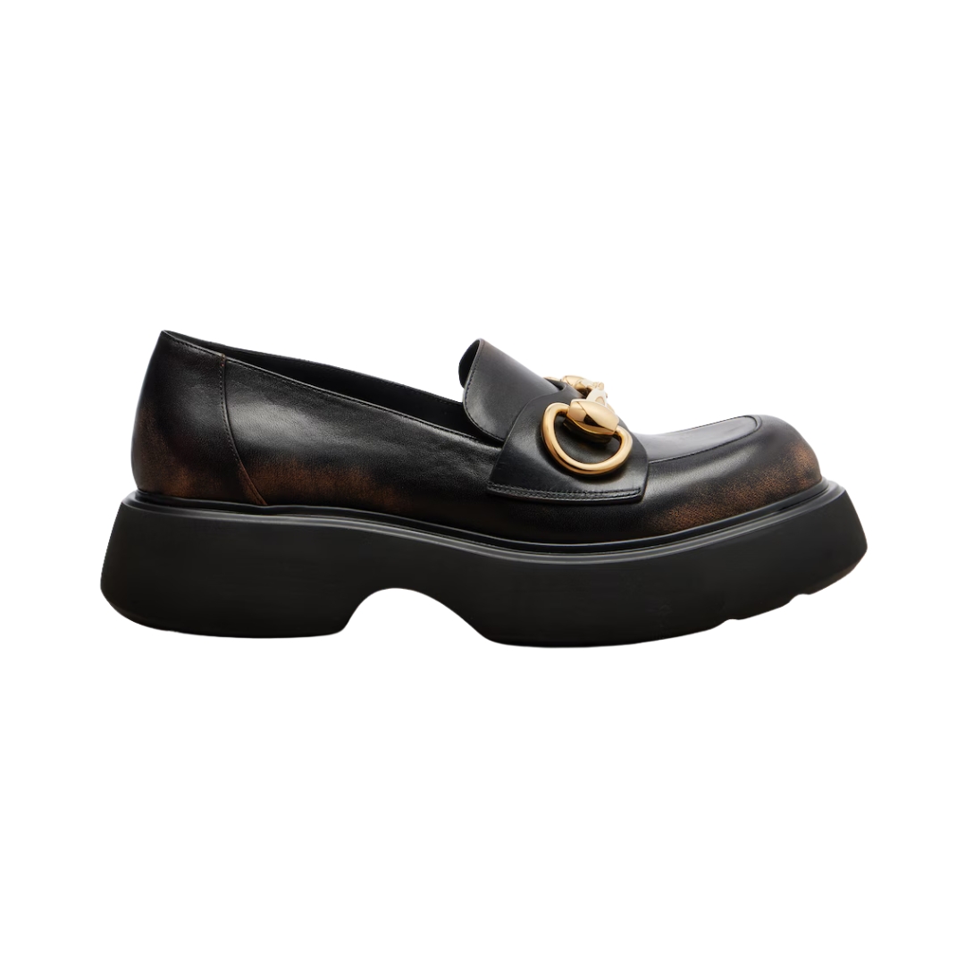 Leather Horsebit Schwarz