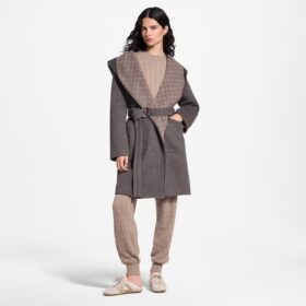 Wickelmantel Grau/Braun