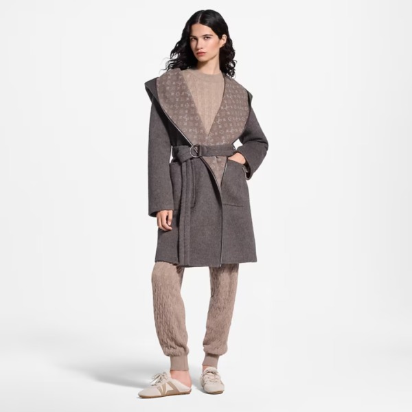 Wickelmantel Grau/Braun