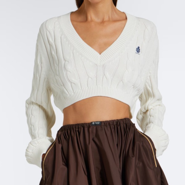 Cropped Cotton Weiß