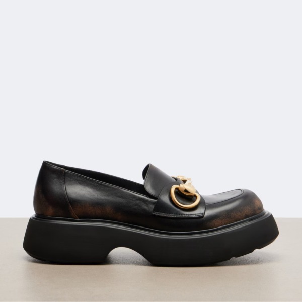 Leather Horsebit Schwarz