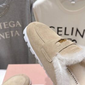 Suede Mules/Ecru