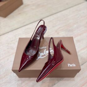 Rot Slingback Pumps Patent Calf Leather 8.5cm