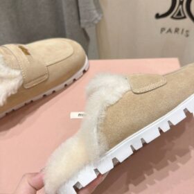 Suede Mules/Ecru