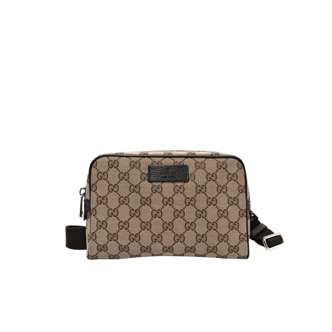 Monogramm-Gürteltasche, dunkelbraun 21.5 cm