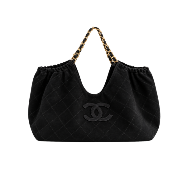 Suede Quilted Neo Cabas Shopper-Tasche in Schwarz 44.5 cm