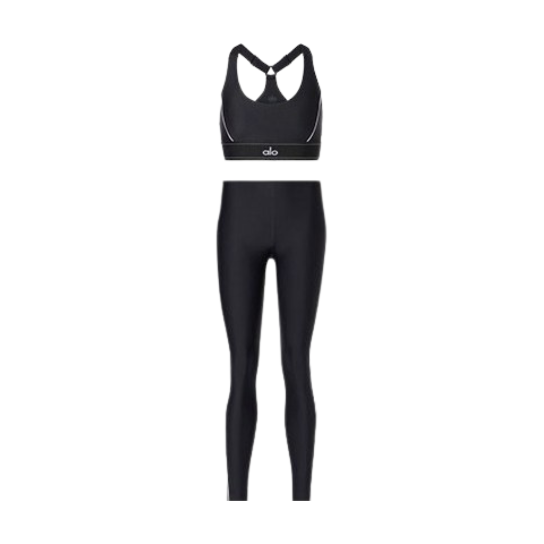 Yoga-Sport-BH und High-Waist-Leggings in Schwarz