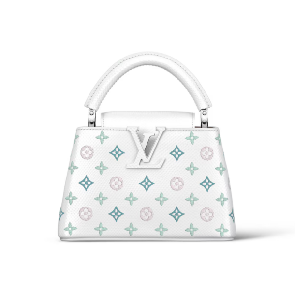 Capucines Mini Icone Tasche in Weiß 21 cm