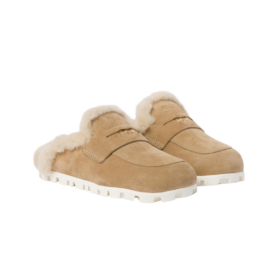 Suede Mules/Ecru