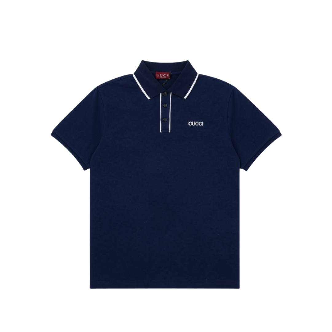 Besticktes Baumwollmischgewebe Marineblau