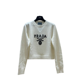 Elfenbeinweißer Bauchfreier Pullover