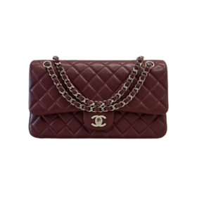 11.12 Lammleder Bordeaux/Silbern 25.5 cm