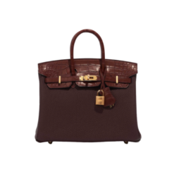 Birkin Touch Togo Matte Alligator Rouge Sellier Bourgogne 25cm