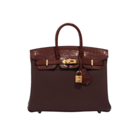 Birkin Touch Togo Matte Alligator Rouge Sellier Bourgogne 25cm