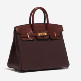 Birkin Touch Togo Matte Alligator Rouge Sellier Bourgogne 25cm