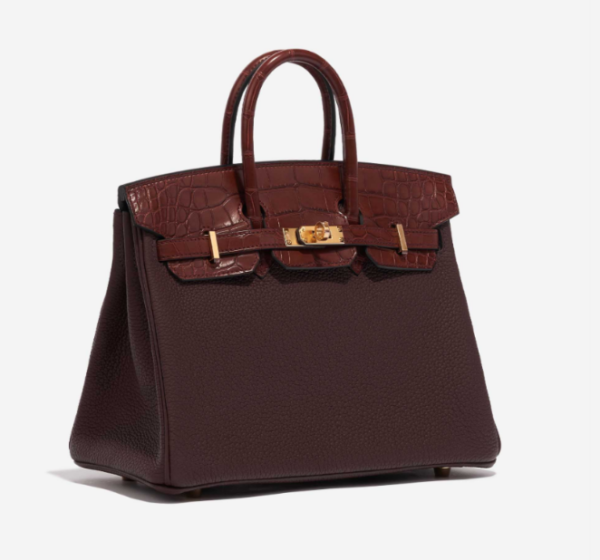 Birkin Touch Togo Matte Alligator Rouge Sellier Bourgogne 25cm