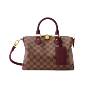 Speedy Braun 25 cm Damier Ebène / Monogram Rouge
