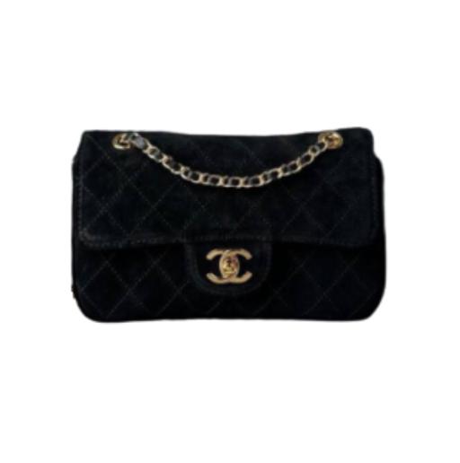 Mini Flap Bag Velvet Schwarz 20cm