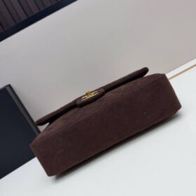 Dunkelbraune Tasche Gold 25 cm