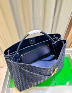 Andiamo gewebte Ledertasche Dunkelblau/Denim 33 cm