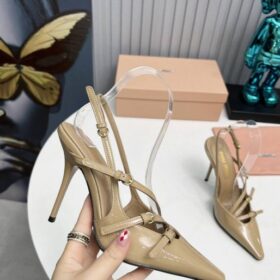 Slingback-Pumps mit Schnalle Hellbraun