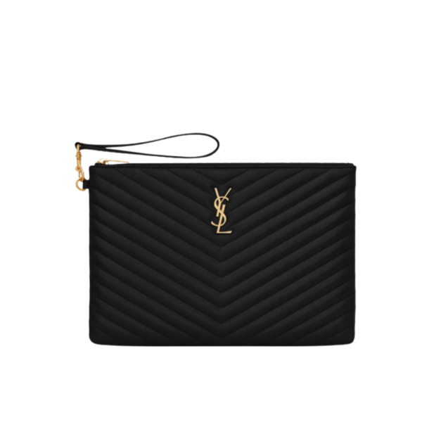 Cassandre Matelasse Pouch Schwarz 24cm