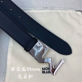 Gürtel aus schwarzem Leder 3.5 mm