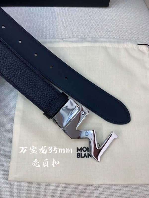 Gürtel aus schwarzem Leder 3.5 mm