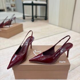 Rot Slingback Pumps Patent Calf Leather 8.5cm
