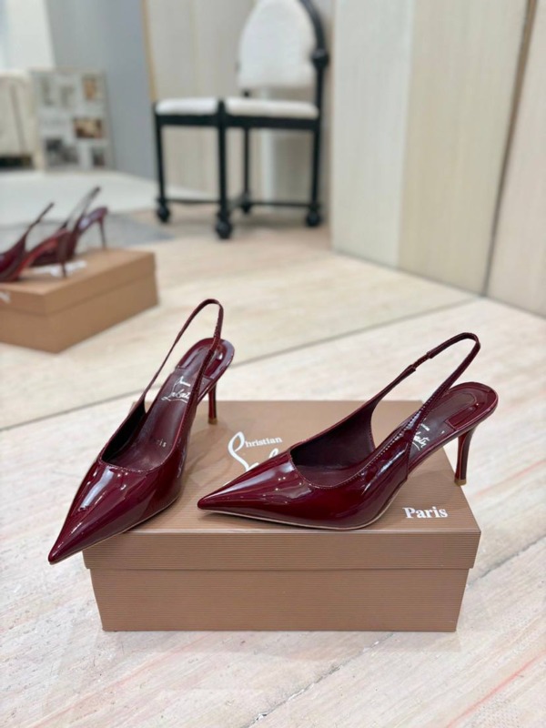 Rot Slingback Pumps Patent Calf Leather 8.5cm