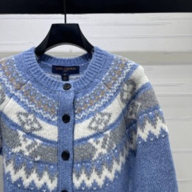 Alpine Knit Cardigan Blau