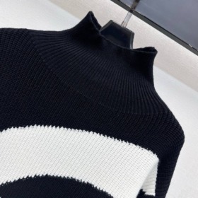 Pullover aus Wolle und Kaschmir Schwarz/Ecru