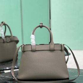 Große Buckle-Tote-Bag Grau 32 cm