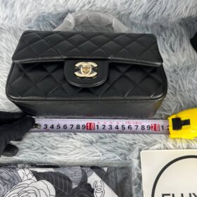 Flap Top Handle Mini Schwarz/Gold 20 cm