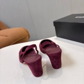 Suede Patent Cap Toe CC Slingback Pumps Burgund 6,5 cm