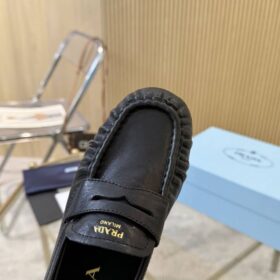 Leather Penny Loafers Schwarz