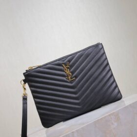 Cassandre Matelasse Pouch Schwarz 24cm