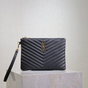 Cassandre Matelasse Pouch Schwarz 24cm