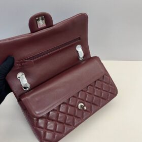 11.12 Lammleder Bordeaux/Silbern 25.5 cm