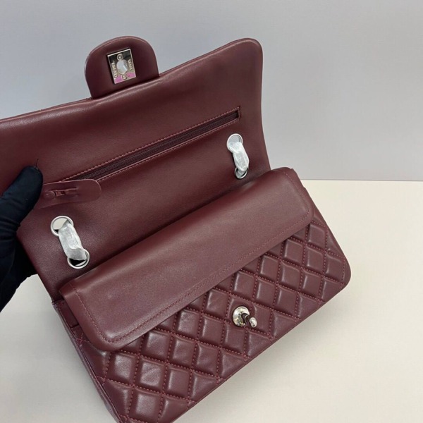 11.12 Lammleder Bordeaux/Silbern 25.5 cm