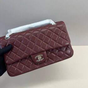 11.12 Lammleder Bordeaux/Silbern 25.5 cm