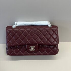 11.12 Lammleder Bordeaux/Silbern 25.5 cm