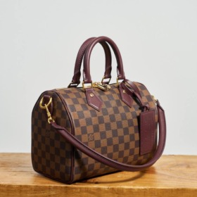 Speedy Braun 25 cm Damier Ebène / Monogram Rouge